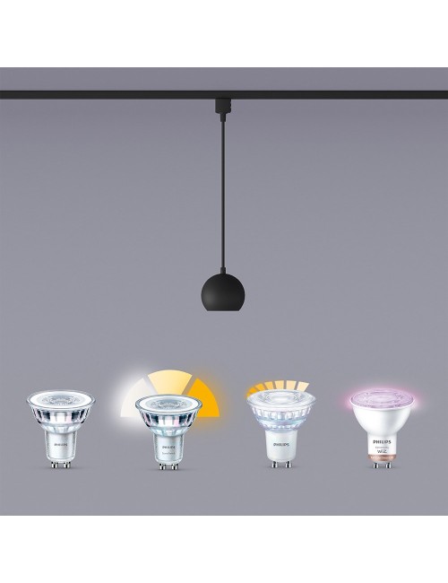 Lámpara easylink de techo, suspendida, colby gu10, negra, ø100 x 1360 mm