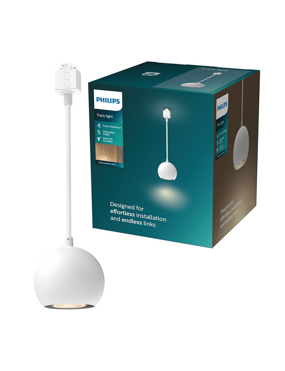 Lámpara easylink de techo, suspendida, colby gu10, blanca, ø100 x 1360 mm