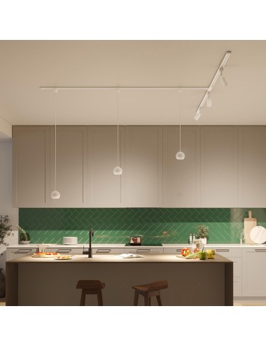 Lámpara easylink de techo, suspendida, colby gu10, blanca, ø100 x 1360 mm