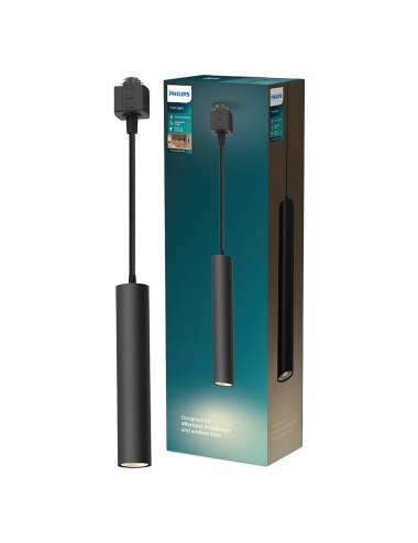 Lámpara de techo suspendida easylink, paxie gu10, negra, ø60 x 1550 mm