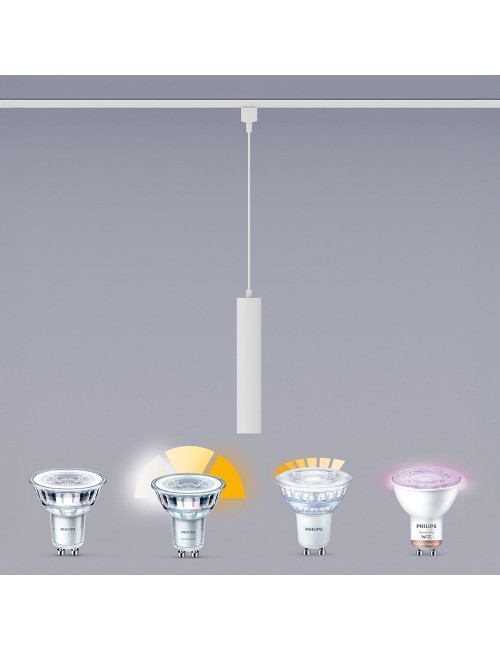 Lámpara easylink de techo, suspendida, paxie gu10, blanca, ø60 x 1550 mm