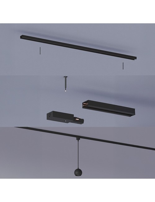 Riel de extensión easylink 1 m, negro