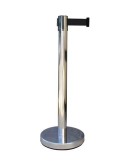 Poste Separador Inoxidable con Cinta Negra RECO2SRBK