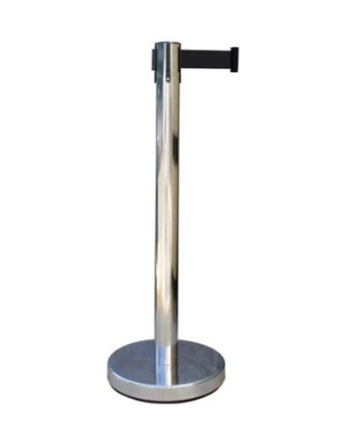 Poste Separador Inoxidable con Cinta Negra RECO2SRBK