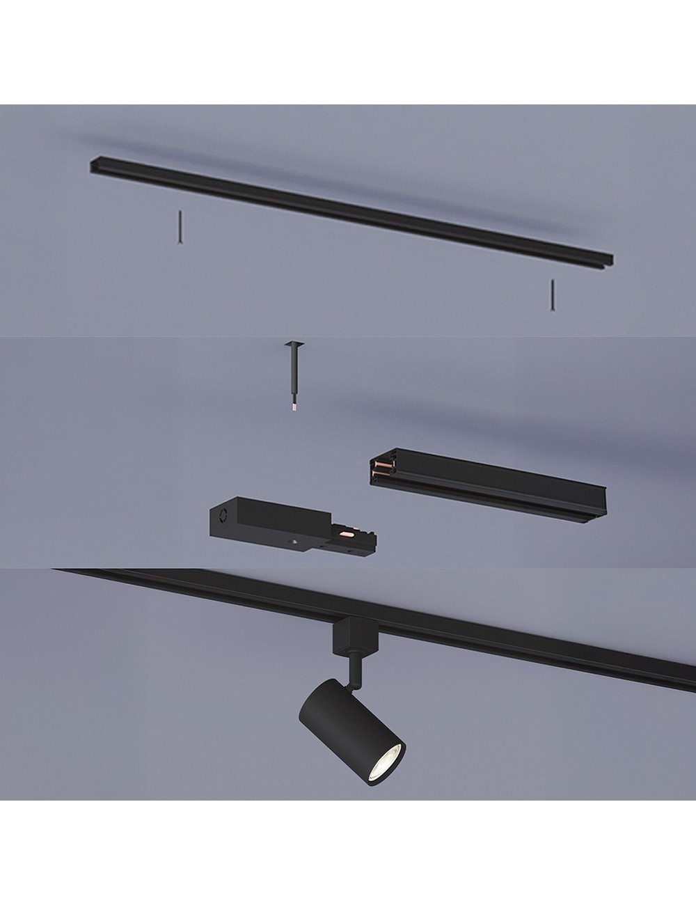 Conector recto easylink, negro