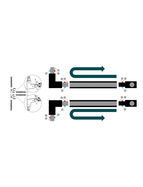 Conector en l sentido horario easylink, negro