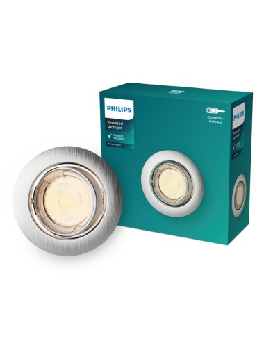 Aro empotrable redondo de metal, modelo peridot, basculante, gu10, blanco, ø9 cm