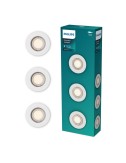 Aro empotrable redondo de metal, modelo peridot, fijo, gu10, blanco, ø8,3 cm, 3 uds