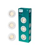 Aro empotrable redondo de metal, modelo peridot, basculante, gu10, blanco, ø9 cm, 3 uds