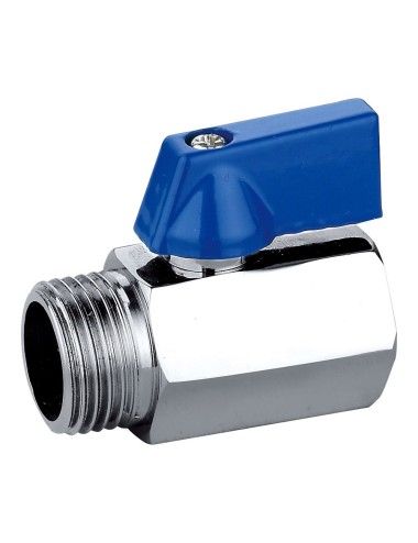 Válvula esfera mini m-h ½ pulg con palanca azul