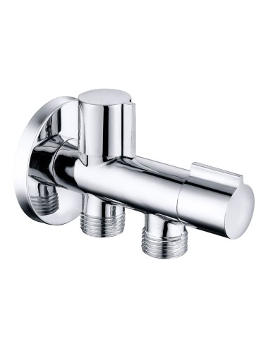 Válvula de escuadra doble ½ x ½ x ½ pulg, 114 x 67 mm