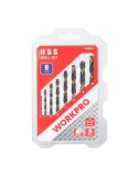 Brocas para metal hss4241 laminadas, juego 8 piezas, ø3,00 - ø10,00 mm