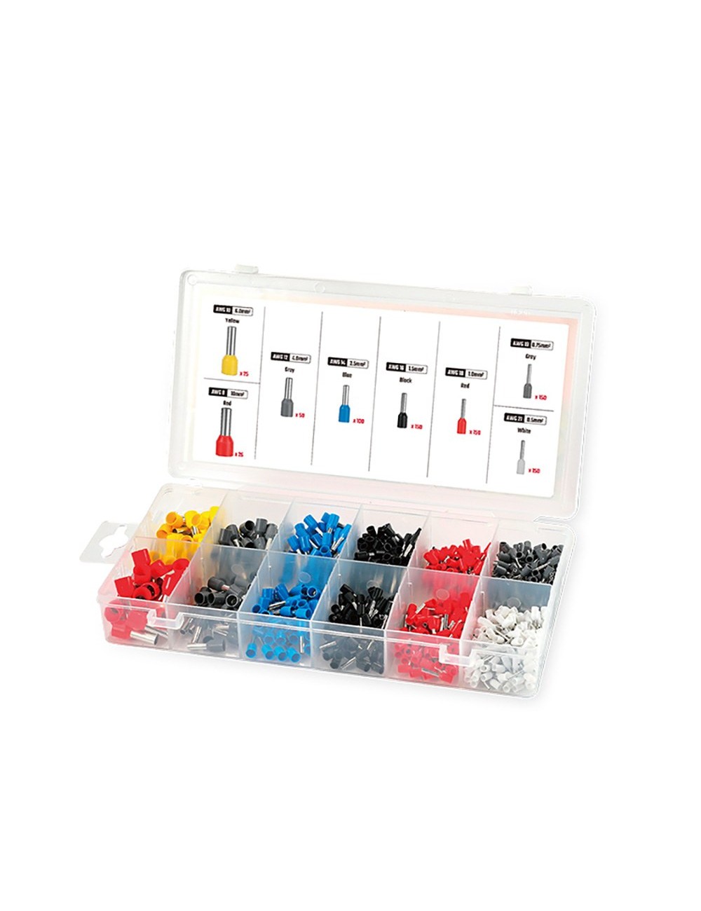 Caja punteras para cables, juego 800 piezas