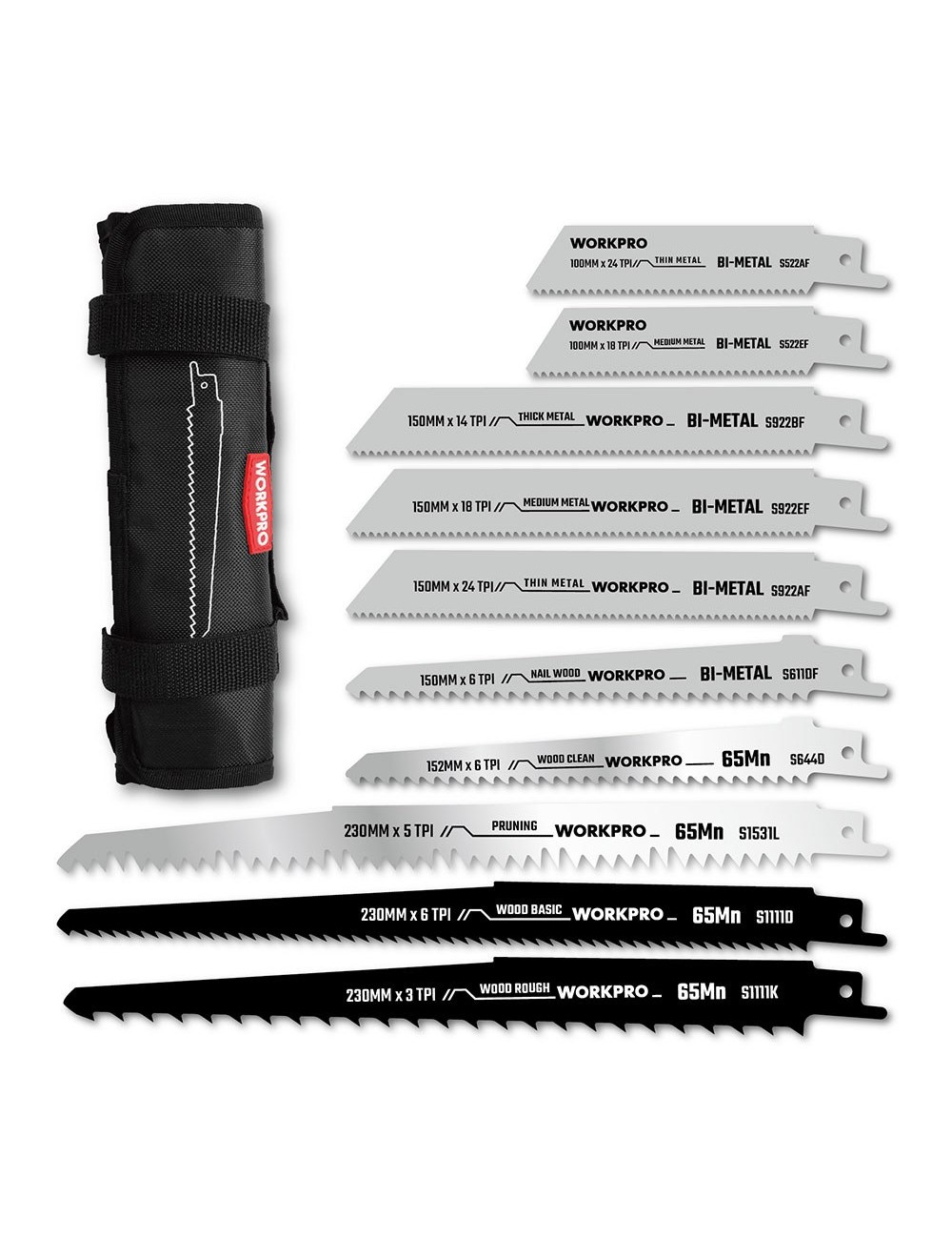 Hojas de sierra sable mixtas 10+10, juego 20 piezas