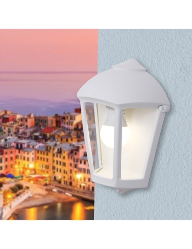 Farol de pared fabio, transparente, e27, blanco, 215 x 120 x 290 mm