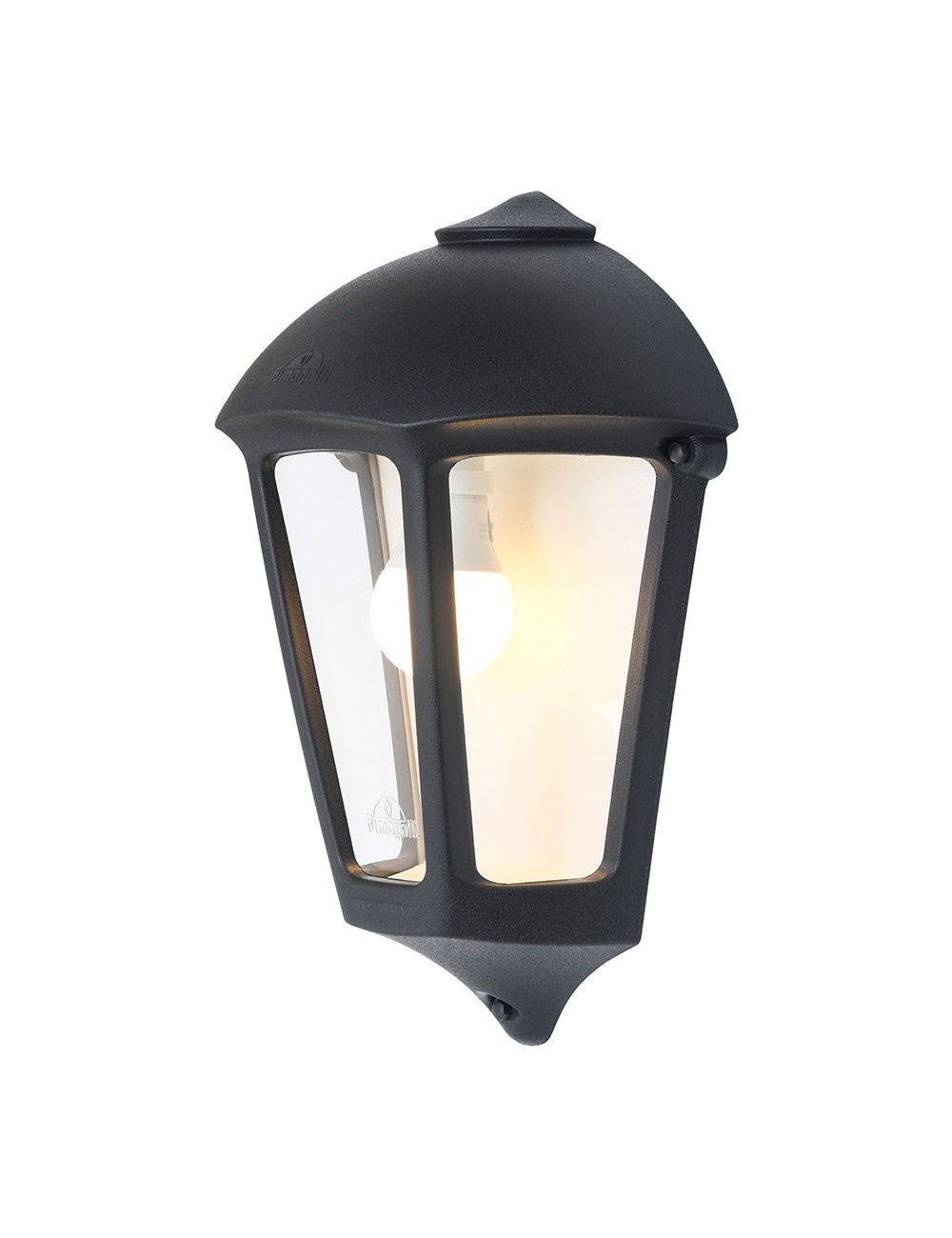 Farol de pared giulio, transparente, e27, negro, 265 x 135 x 375 mm