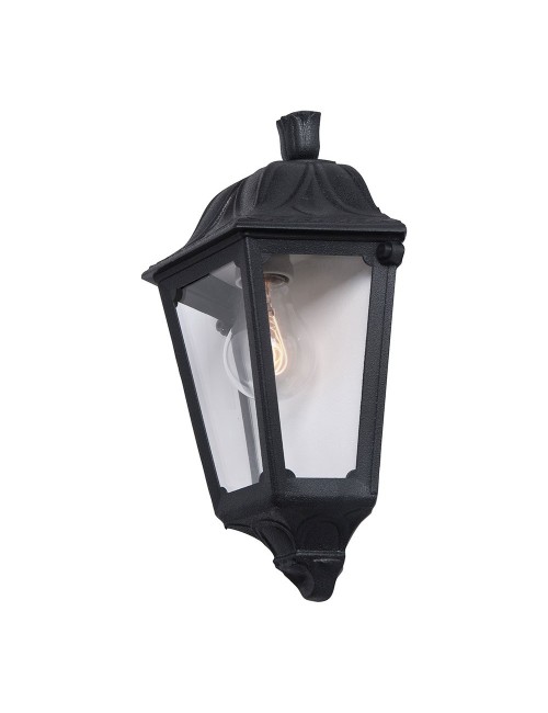 Farol de pared iesse, transparente, e27, negro, 220 x 105 x 350 mm
