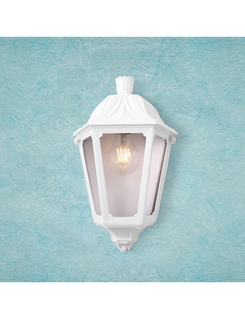 Farol de pared iesse, transparente, e27, blanco, 220 x 105 x 350 mm