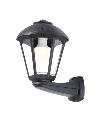 Farol pared con brazo nardo/giampy, transparente, e27, negro, 210 x 270 x 315 mm
