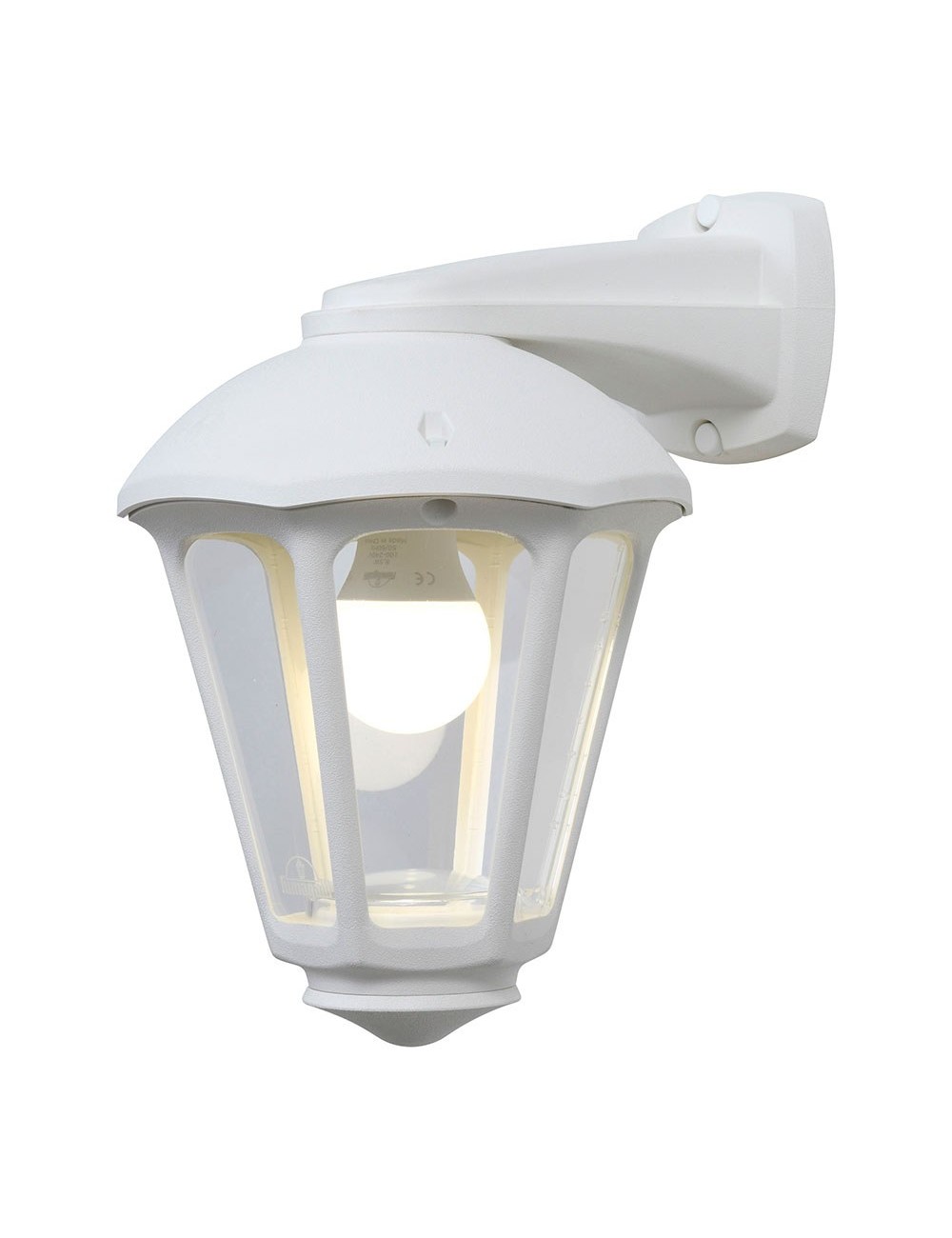 Farol pared con brazo nardo/giampy, transparente, e27, blanco, 210 x 270 x 315 mm