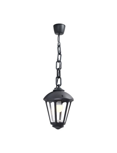 Farol techo con cadena sicar/giampy, transparente, e27, negro, ø210 x 750 mm