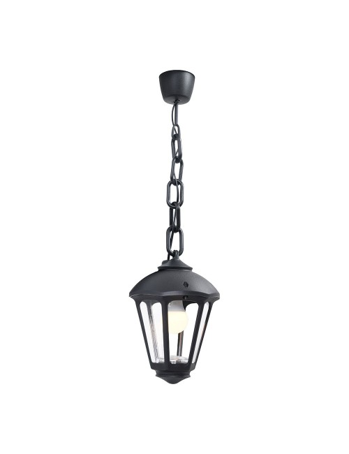 Farol techo con cadena sicar/giampy, transparente, e27, negro, ø210 x 750 mm