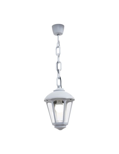 Farol techo con cadena sicar/giampy, transparente, e27, blanco, ø210 x 750 mm