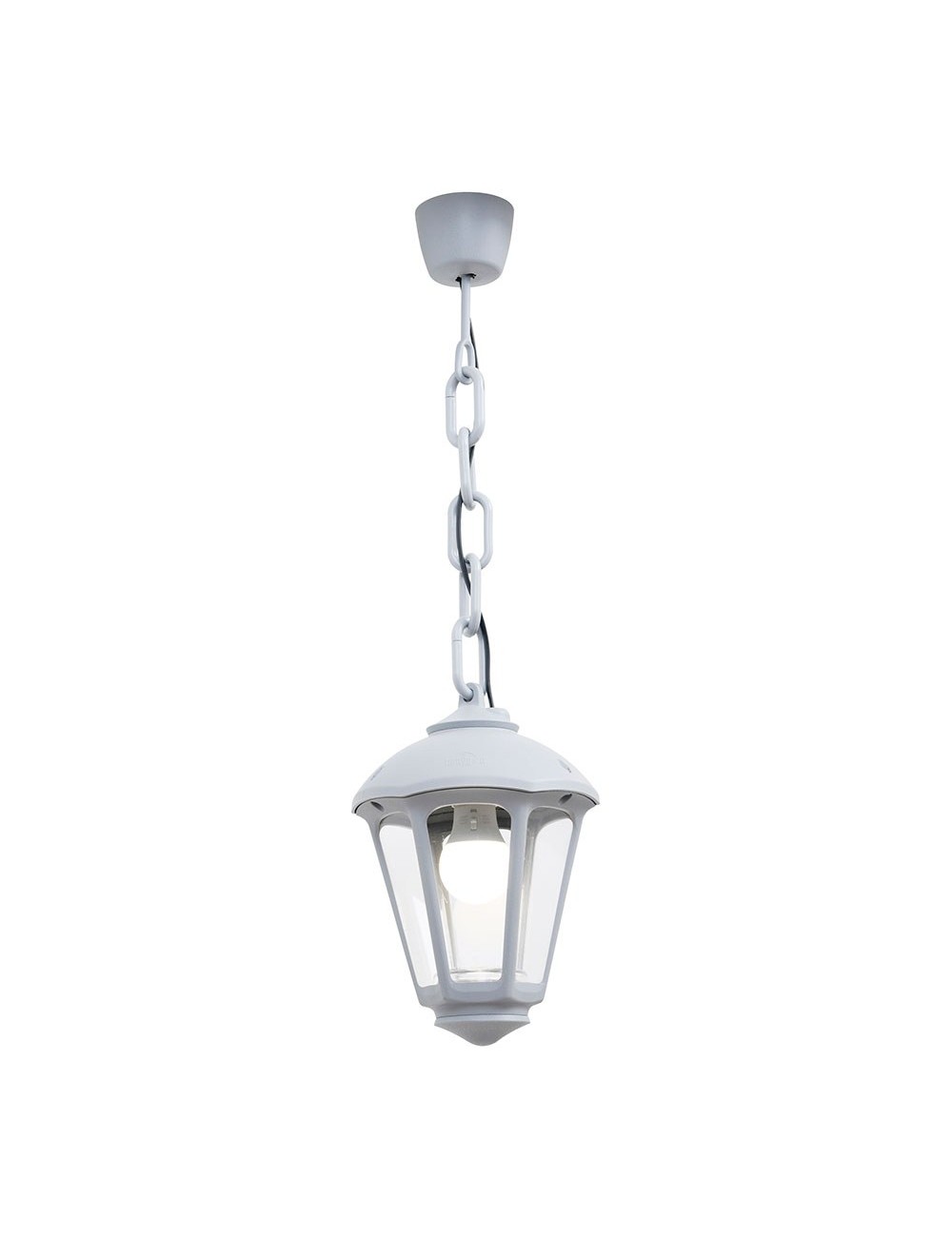 Farol techo con cadena sicar/giampy, transparente, e27, blanco, ø210 x 750 mm