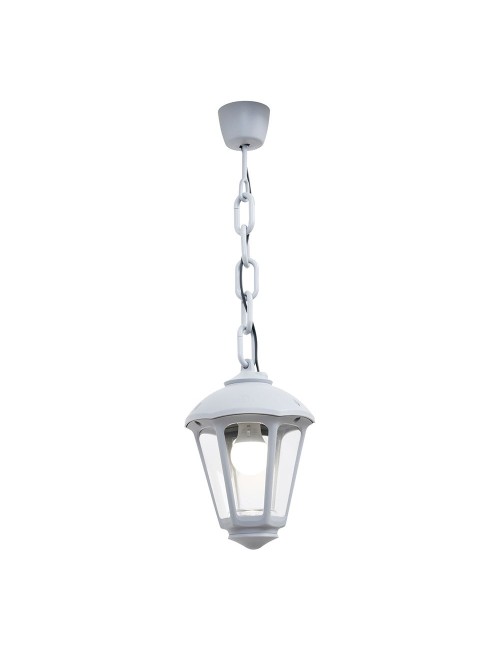Farol techo con cadena sicar/giampy, transparente, e27, blanco, ø210 x 750 mm