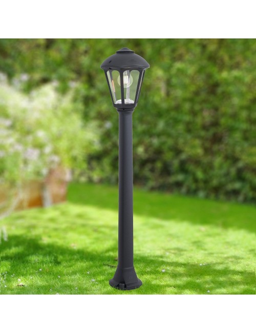 Farol baliza con poste giaffa/giampy, e27, negro, ø210 x 995 mm