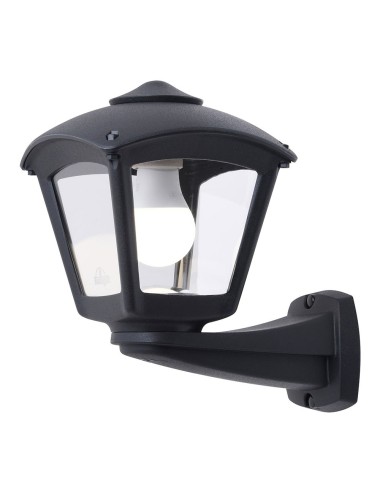 Farol pared con brazo nardo/roby, transparente, e27, negro, 195 x 260 x 275 mm