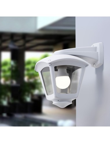 Farol pared con brazo nardo/roby, transparente, e27, blanco, 195 x 260 x 275 mm