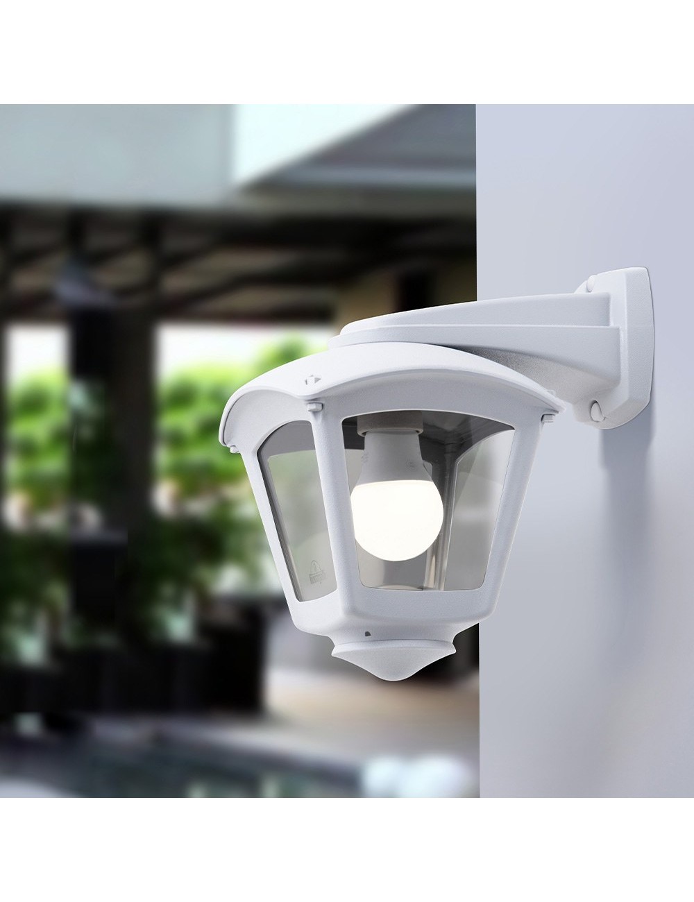 Farol pared con brazo nardo/roby, transparente, e27, blanco, 195 x 260 x 275 mm