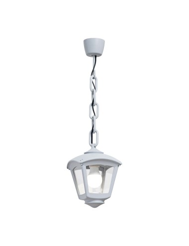 Farol techo con cadena sicar/roby, transparente, e27, blanco, 195 x 195 x 700 mm