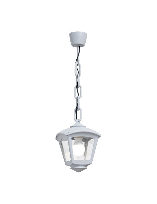 Farol techo con cadena sicar/roby, transparente, e27, blanco, 195 x 195 x 700 mm
