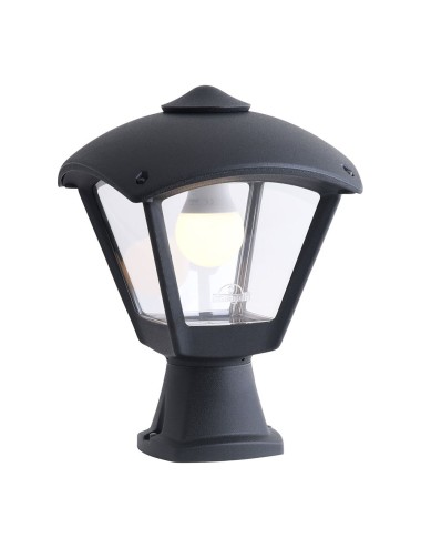 Farol sobremuro disma/roby, transparente, e27, negro, 195 x 195 x 290 mm