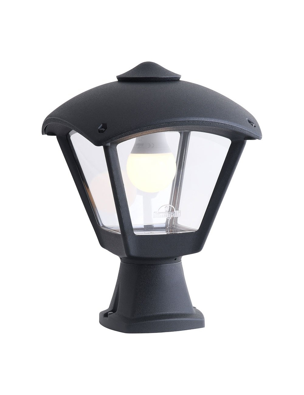 Farol sobremuro disma/roby, transparente, e27, negro, 195 x 195 x 290 mm
