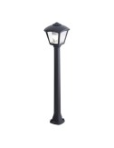Farol baliza con poste giaffa/roby, transparente, e27, negro, 195 x 195 x 945 mm