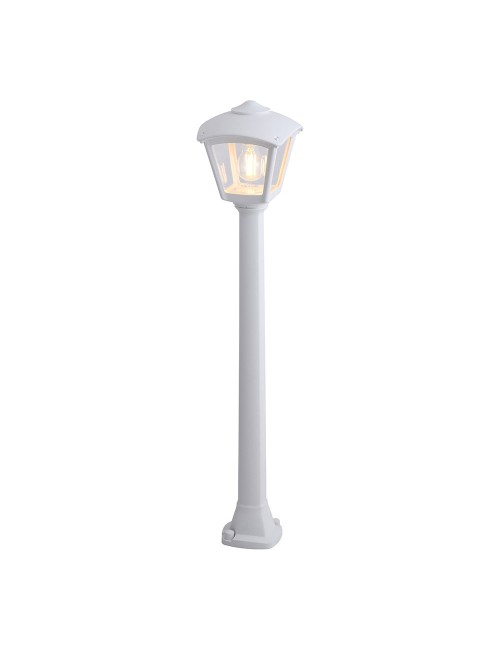 Farol baliza con poste giaffa/roby, transparente, e27, blanco, 195 x 195 x 945 mm