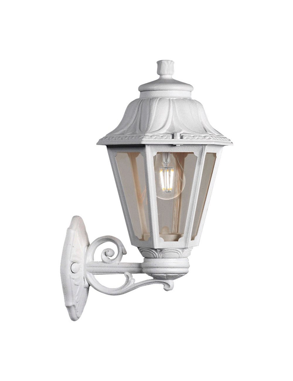 Farol pared con brazo bisso/anna, transparente, e27, blanco, 220 x 275 x 450 mm