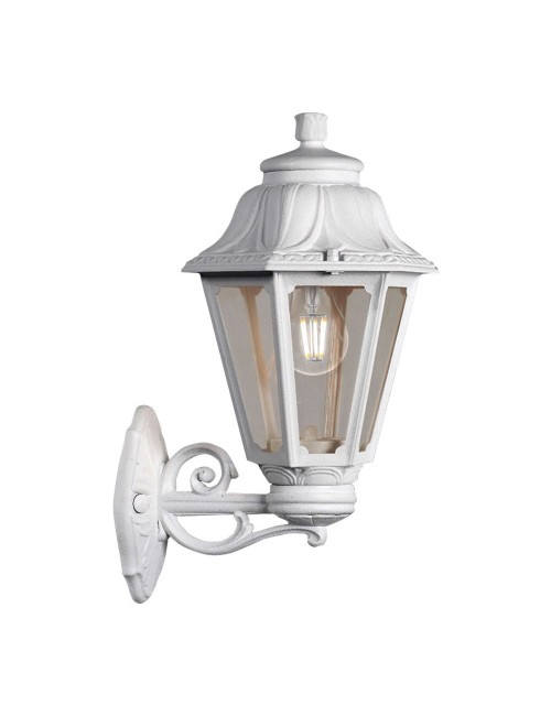 Farol pared con brazo bisso/anna, transparente, e27, blanco, 220 x 275 x 450 mm