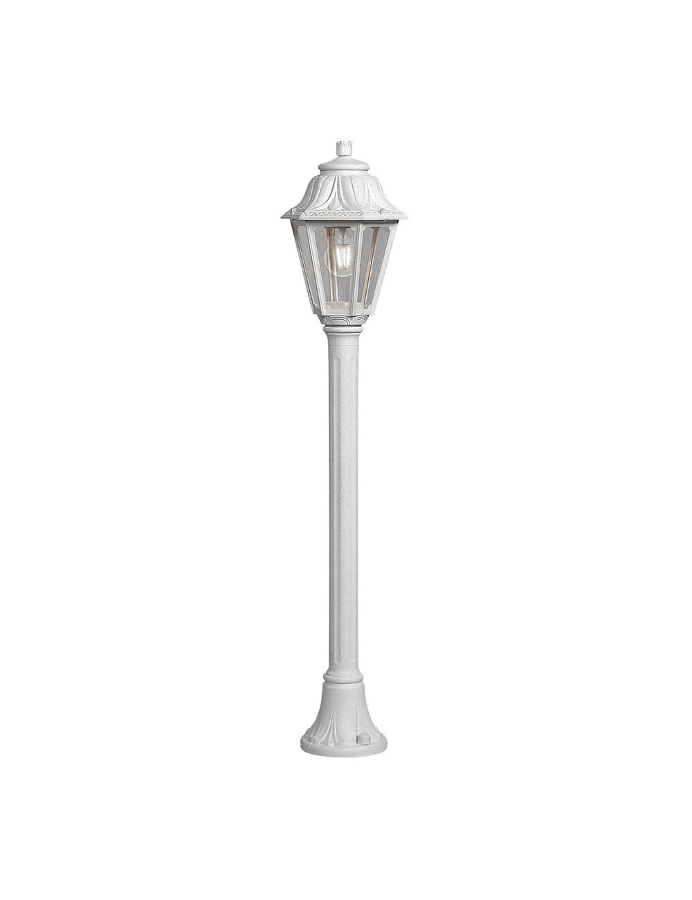 Farol baliza con poste mizar/anna, transparente, e27, blanco, ø220 x 1100 mm