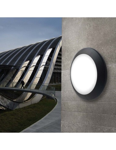 Plafón superficie redondo berta, translúcido, e27, negro, ø275 x 80 mm