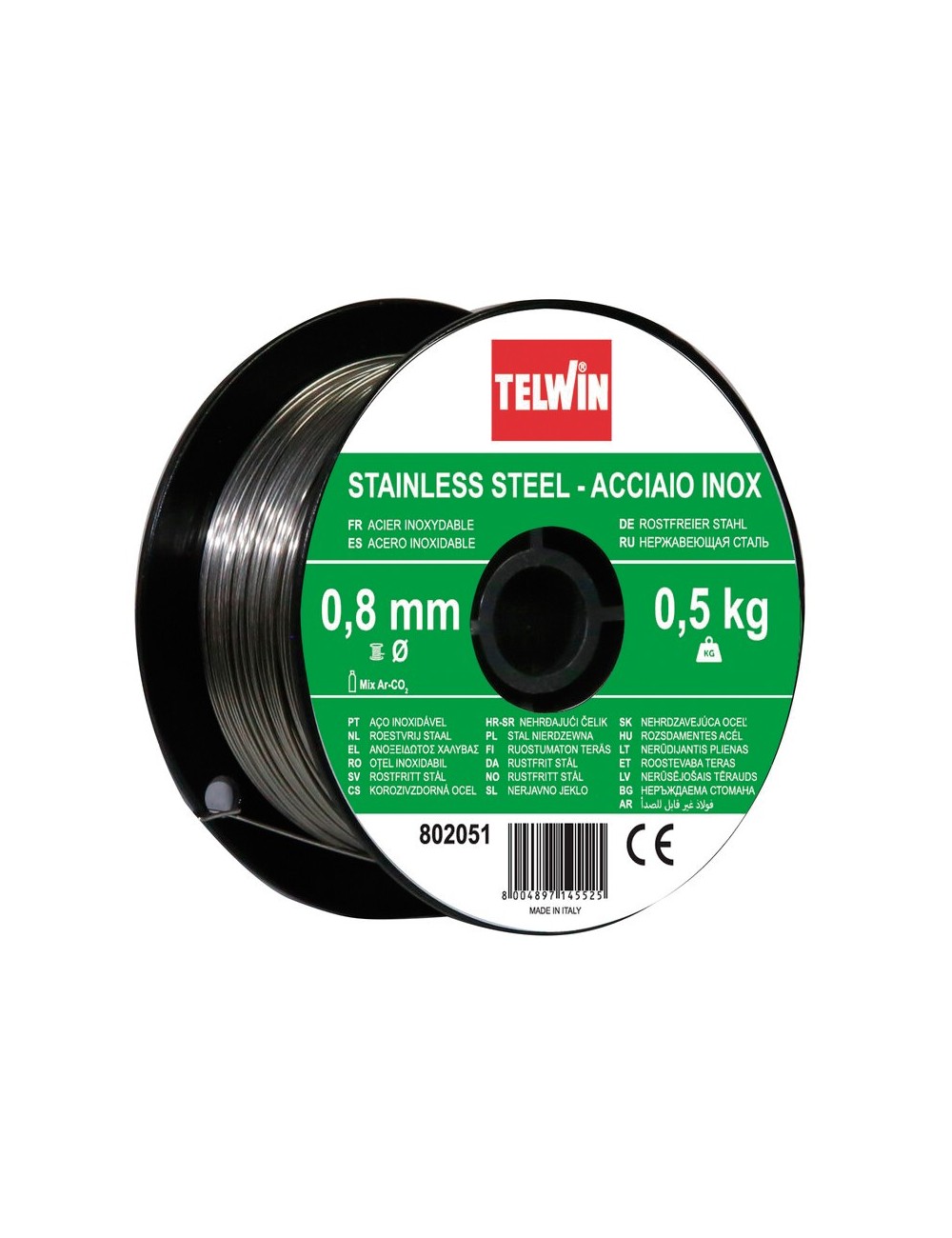 BOBINA HILO ACERO INOX. Ø0,8 - 0,5kg Acero inoxidable