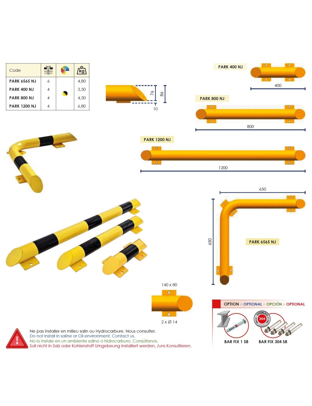 Barra de protección PARK800NJ