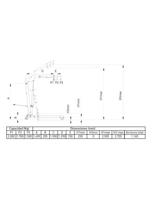 GRUA PLEGABLE CAT6200T