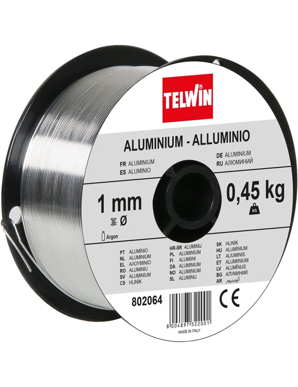 BOBINA HILO ALUMINIO Ø1 - 0,45kg Aluminio