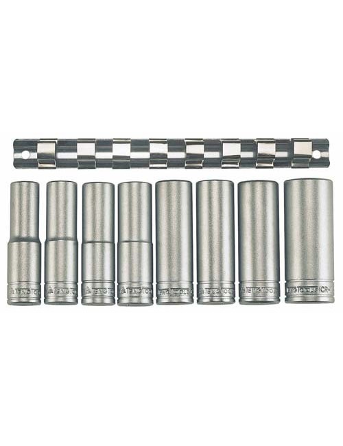 JUEGO DE VASOS HEXAGONALES LARGOS 1/2" M1208-6 8 PZAS JUEGO DE VASOS HEXAGONALES LARGOS 1\2" M1208-6 8 PZAS