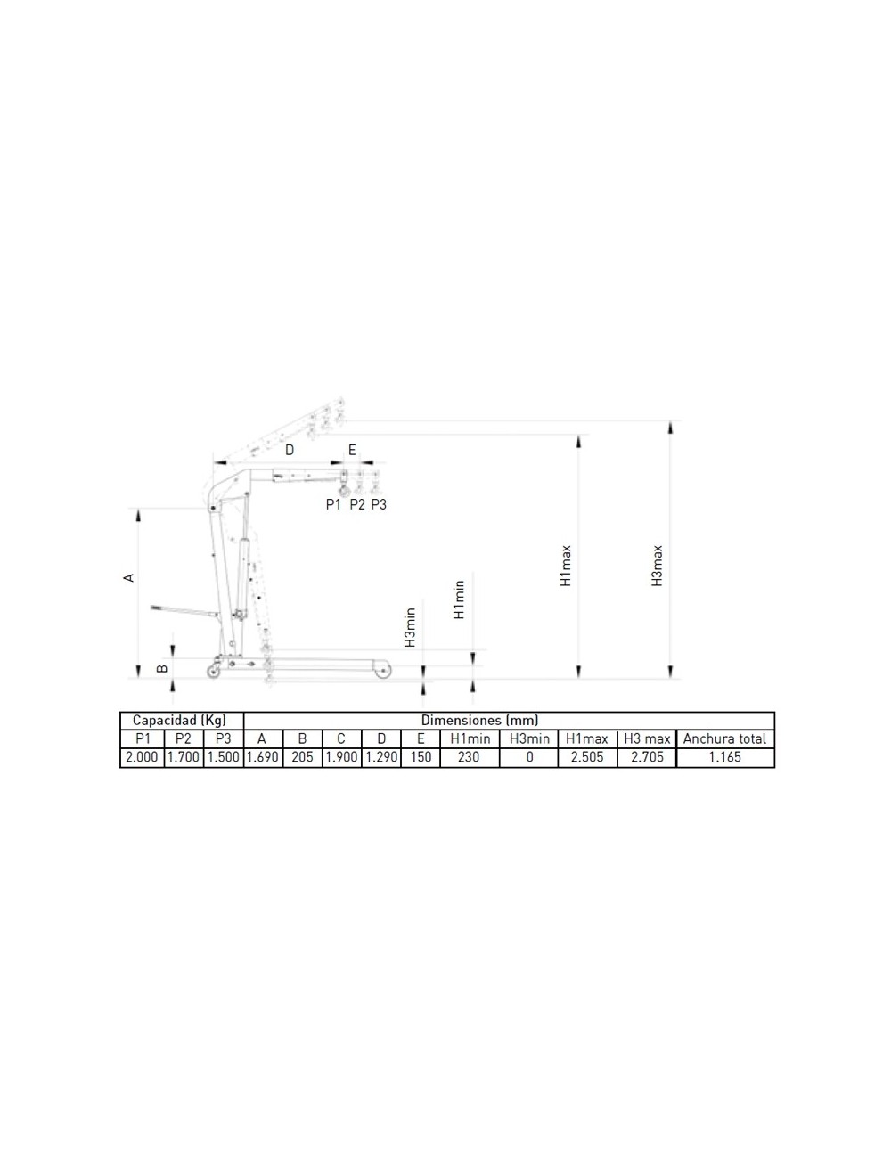 GRUA PLEGABLE CAT6200T