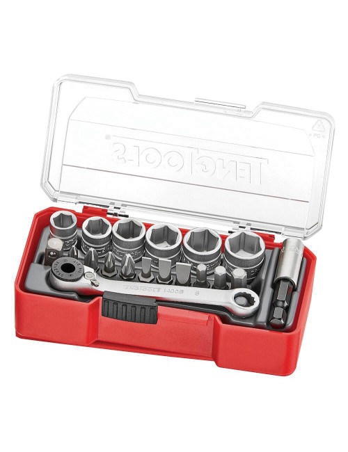 MINI JUEGO DE LLAVES DE VASO 1/4" TJ1419 19 PZAS